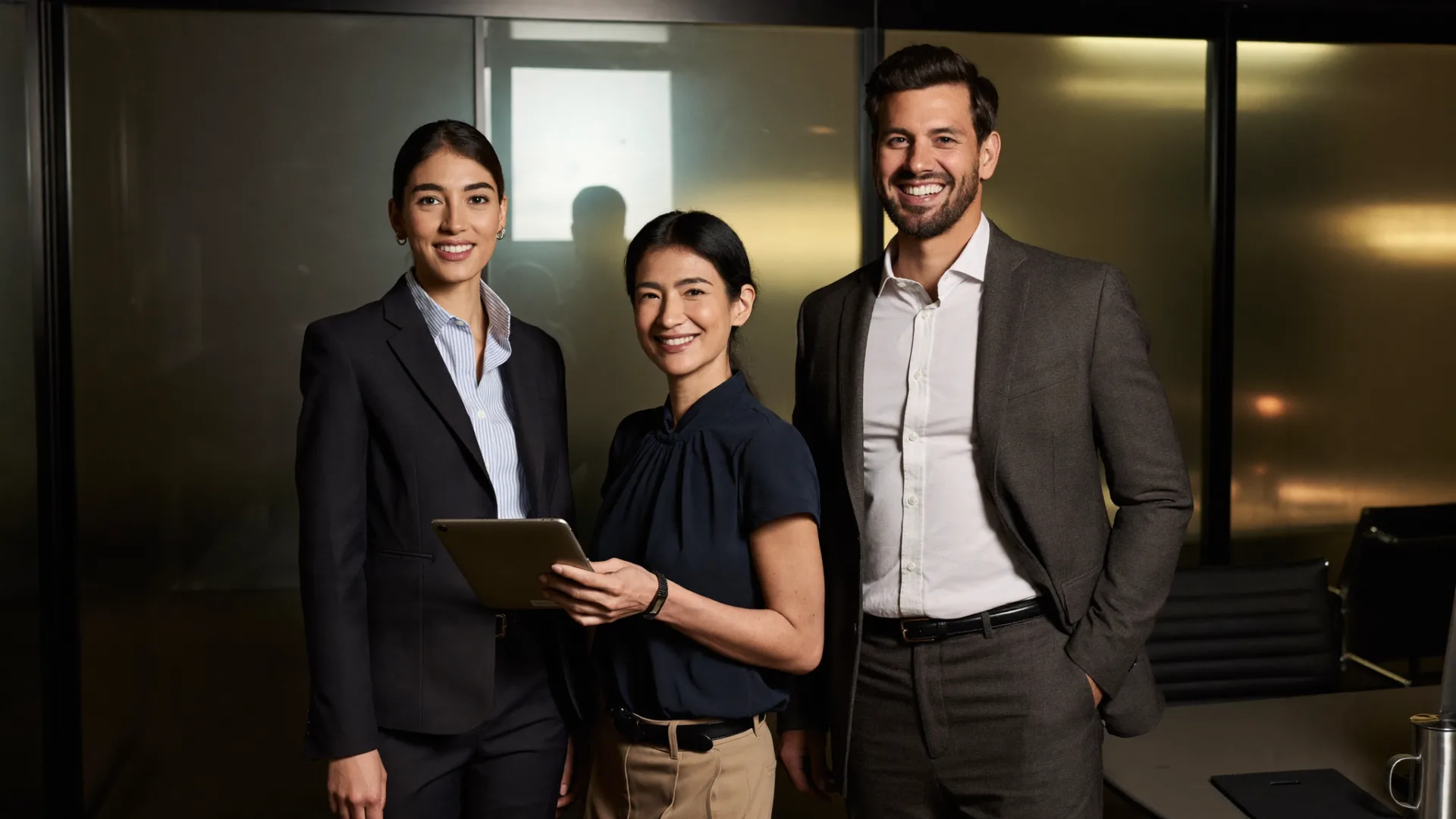 Three members of the CyberTech team in the office